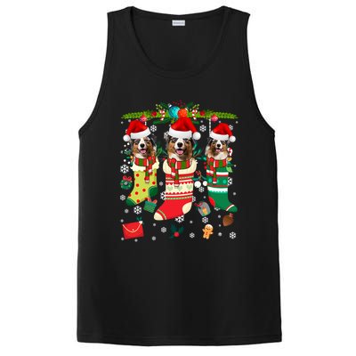 Funny Christmas Australian Shepherd Dogs Gift PosiCharge Competitor Tank