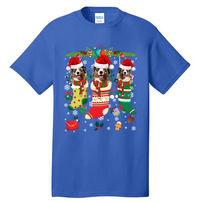 Funny Christmas Australian Shepherd Dogs Gift Tall T-Shirt