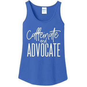 Funny Caffeinate And Advocate Cool Gift Best Gift Idea For Sped Funny Gift Ladies Essential Tank