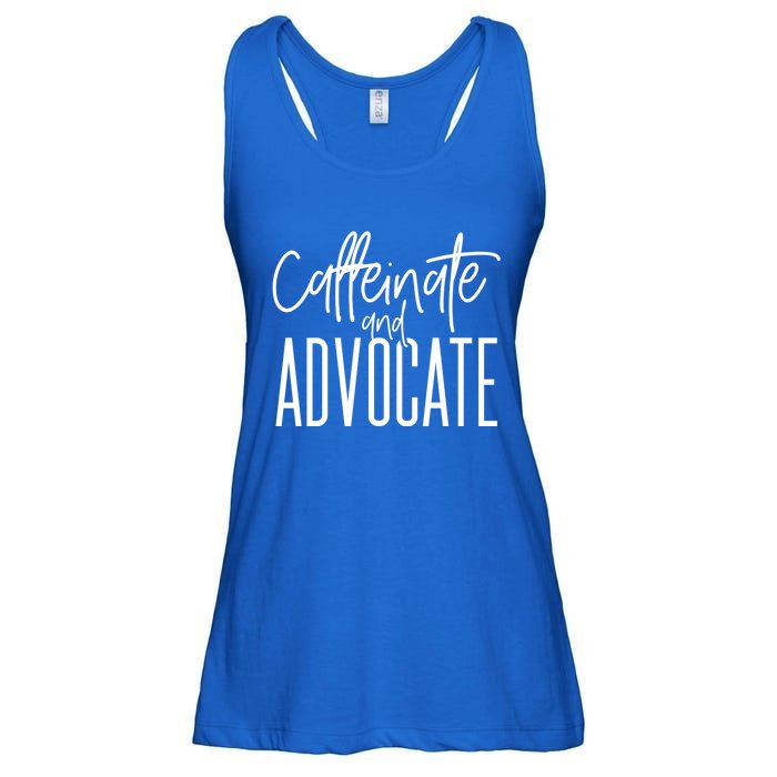 Funny Caffeinate And Advocate Cool Gift Best Gift Idea For Sped Funny Gift Ladies Essential Flowy Tank