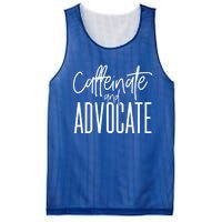 Funny Caffeinate And Advocate Cool Gift Best Gift Idea For Sped Funny Gift Mesh Reversible Basketball Jersey Tank