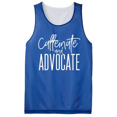 Funny Caffeinate And Advocate Cool Gift Best Gift Idea For Sped Funny Gift Mesh Reversible Basketball Jersey Tank