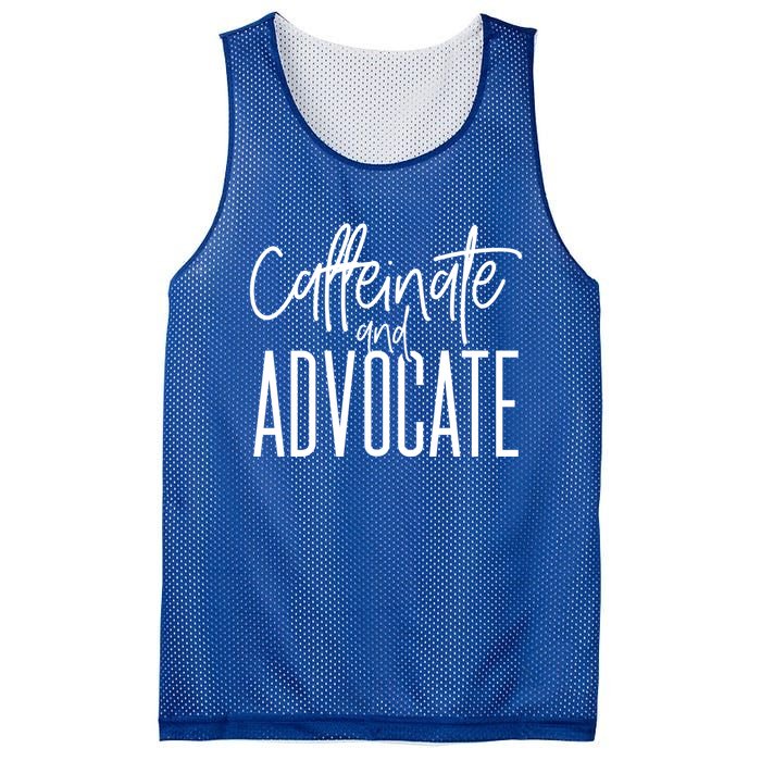 Funny Caffeinate And Advocate Cool Gift Best Gift Idea For Sped Funny Gift Mesh Reversible Basketball Jersey Tank