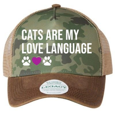 Funny Cats Are My Love Language Design Cool Gift Legacy Tie Dye Trucker Hat