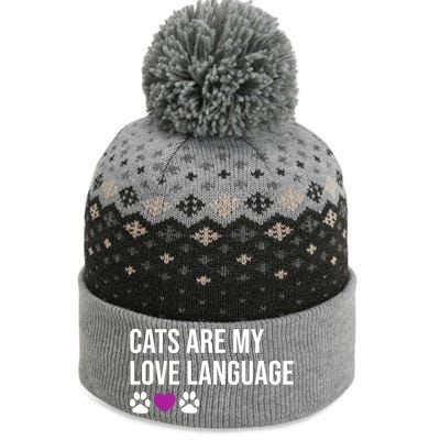 Funny Cats Are My Love Language Design Cool Gift The Baniff Cuffed Pom Beanie