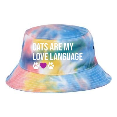 Funny Cats Are My Love Language Design Cool Gift Tie Dye Newport Bucket Hat