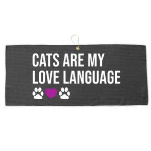 Funny Cats Are My Love Language Design Cool Gift Large Microfiber Waffle Golf Towel