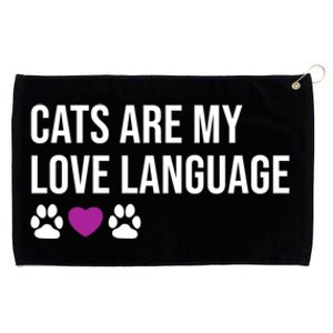 Funny Cats Are My Love Language Design Cool Gift Grommeted Golf Towel