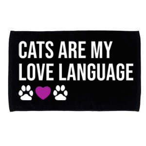 Funny Cats Are My Love Language Design Cool Gift Microfiber Hand Towel