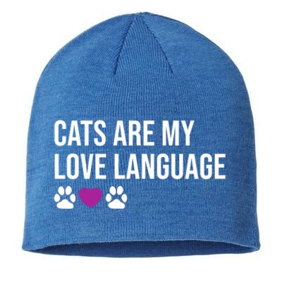 Funny Cats Are My Love Language Design Cool Gift Sustainable Beanie