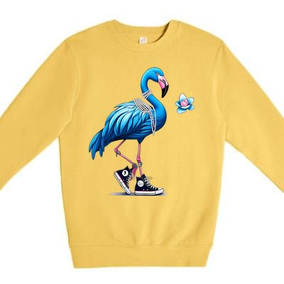 Flamingo Chucks And Pearls Comma La Kamala 2024 Premium Crewneck Sweatshirt