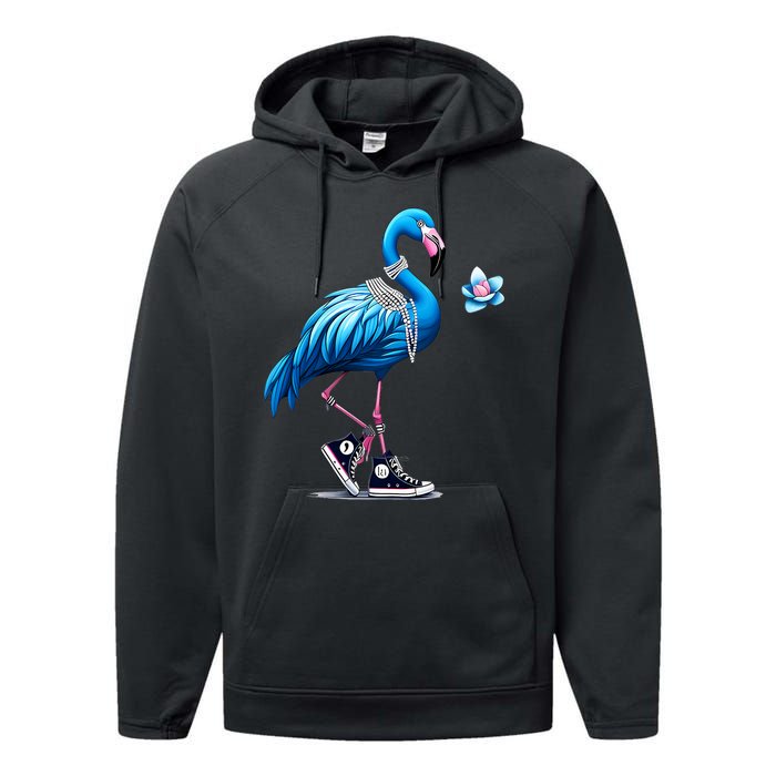 Flamingo Chucks And Pearls Comma La Kamala 2024 Performance Fleece Hoodie