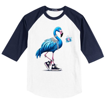 Flamingo Chucks And Pearls Comma La Kamala 2024 Baseball Sleeve Shirt