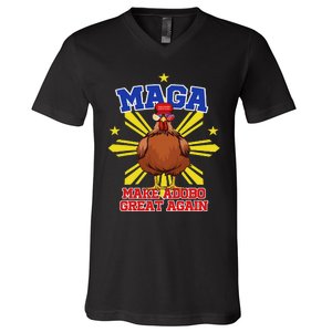 Funny Chicken Adobo Proud Pinoy Filipino V-Neck T-Shirt