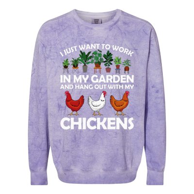 Funny Chicken Art For Women Gardening Chicken Lover Colorblast Crewneck Sweatshirt