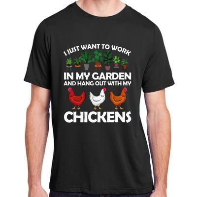 Funny Chicken Art For Women Gardening Chicken Lover Adult ChromaSoft Performance T-Shirt