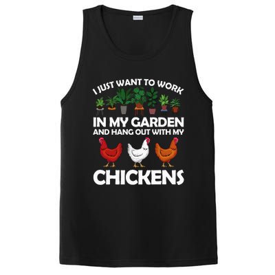 Funny Chicken Art For Women Gardening Chicken Lover PosiCharge Competitor Tank