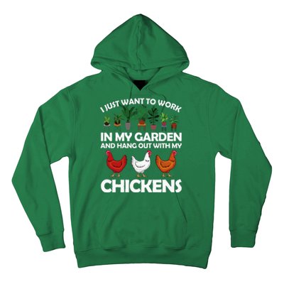 Funny Chicken Art For Women Gardening Chicken Lover Hoodie