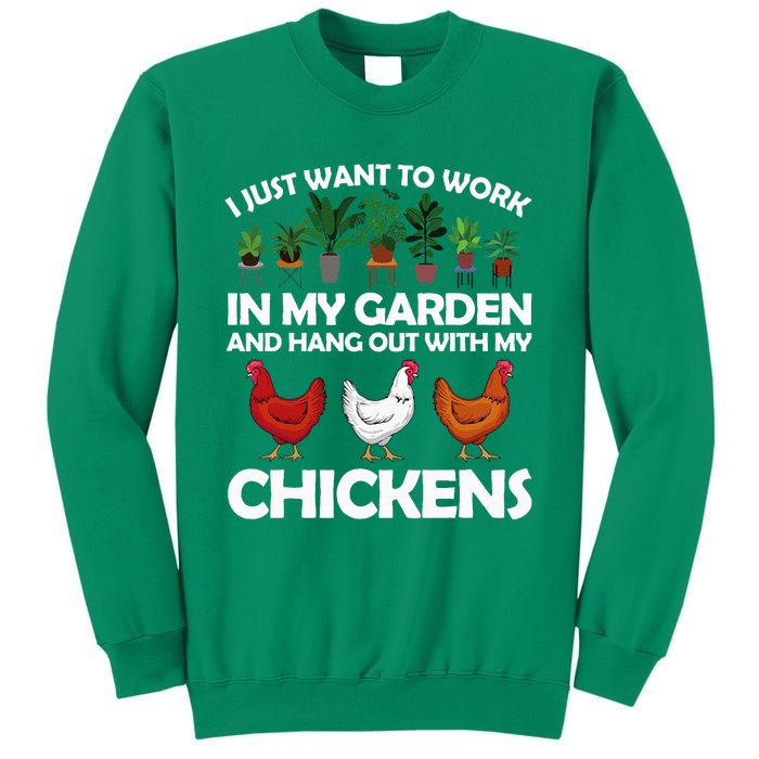 Funny Chicken Art For Women Gardening Chicken Lover Sweatshirt