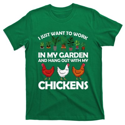 Funny Chicken Art For Women Gardening Chicken Lover T-Shirt