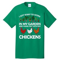 Funny Chicken Art For Women Gardening Chicken Lover Tall T-Shirt