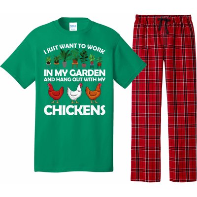 Funny Chicken Art For Women Gardening Chicken Lover Pajama Set