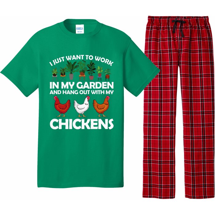 Funny Chicken Art For Women Gardening Chicken Lover Pajama Set