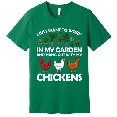 Funny Chicken Art For Women Gardening Chicken Lover Premium T-Shirt