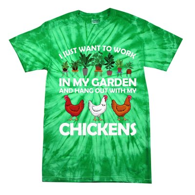 Funny Chicken Art For Women Gardening Chicken Lover Tie-Dye T-Shirt