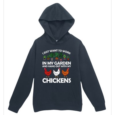 Funny Chicken Art For Women Gardening Chicken Lover Urban Pullover Hoodie