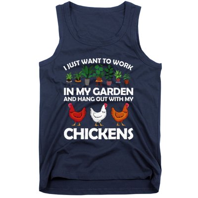 Funny Chicken Art For Women Gardening Chicken Lover Tank Top