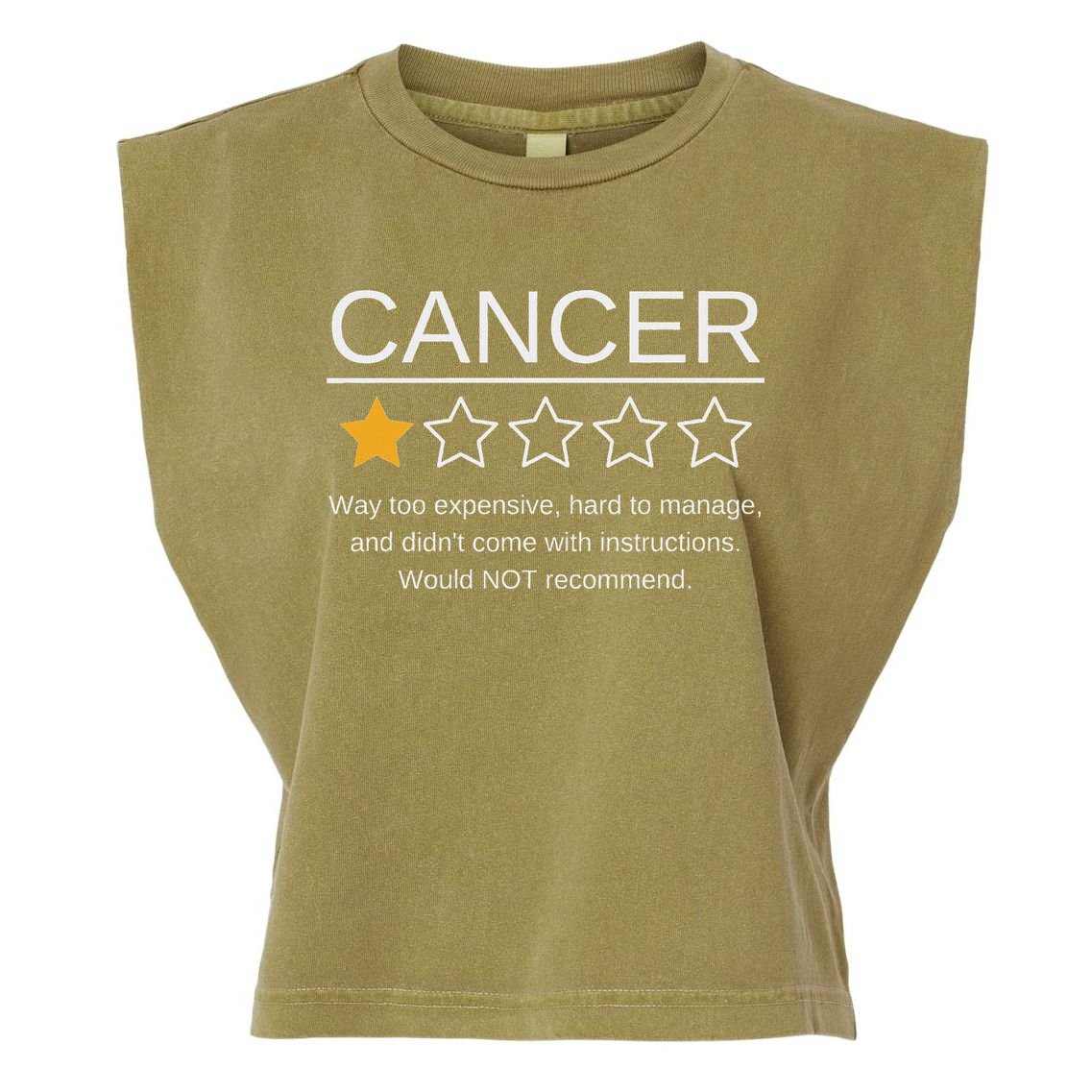 Funny Cancer Awareness One Star Rating Esophageal Ovarian Garment-Dyed Women's Muscle Tee