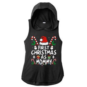 First Christmas As Mommy Family Matching New Mom 1st Time Ladies PosiCharge Tri-Blend Wicking Draft Hoodie Tank