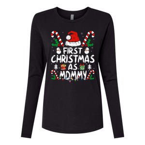 First Christmas As Mommy Family Matching New Mom 1st Time Womens Cotton Relaxed Long Sleeve T-Shirt