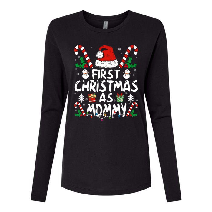 First Christmas As Mommy Family Matching New Mom 1st Time Womens Cotton Relaxed Long Sleeve T-Shirt