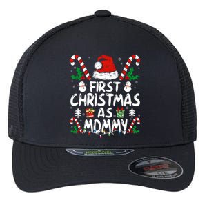 First Christmas As Mommy Family Matching New Mom 1st Time Flexfit Unipanel Trucker Cap