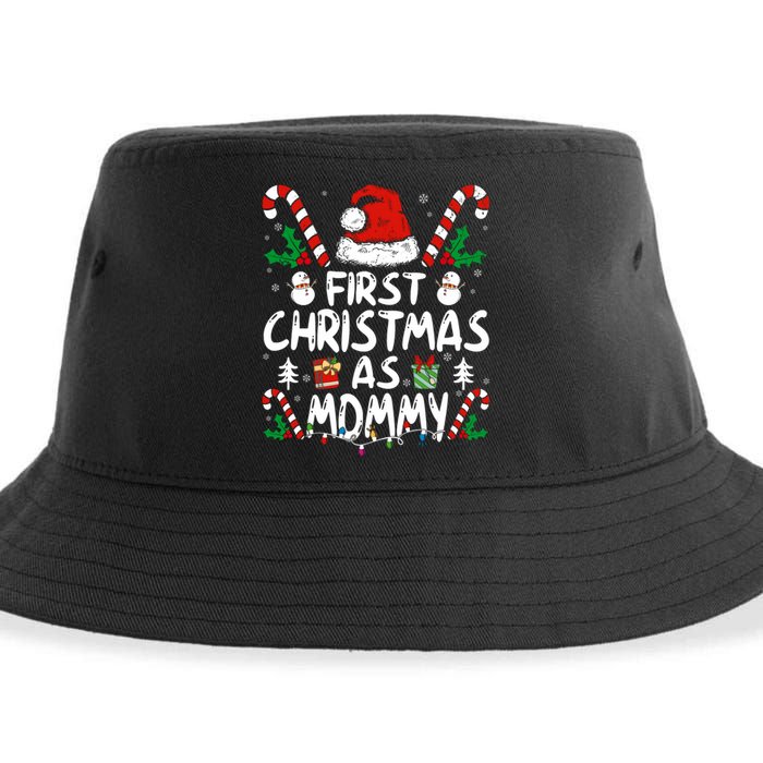 First Christmas As Mommy Family Matching New Mom 1st Time Sustainable Bucket Hat