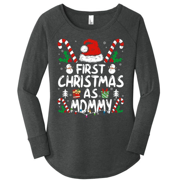 First Christmas As Mommy Family Matching New Mom 1st Time Women's Perfect Tri Tunic Long Sleeve Shirt