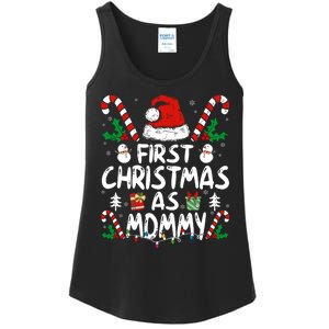 First Christmas As Mommy Family Matching New Mom 1st Time Ladies Essential Tank