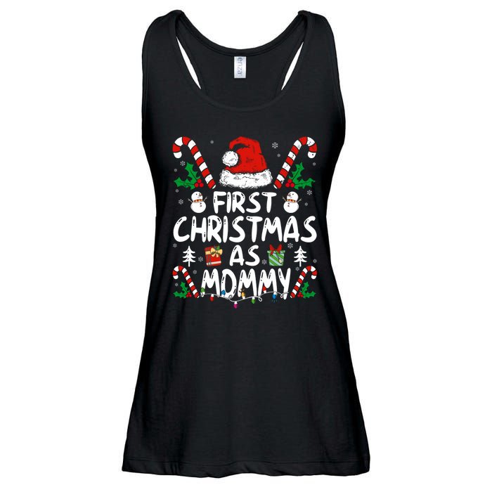 First Christmas As Mommy Family Matching New Mom 1st Time Ladies Essential Flowy Tank