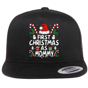 First Christmas As Mommy Family Matching New Mom 1st Time Flat Bill Trucker Hat