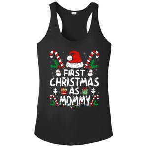 First Christmas As Mommy Family Matching New Mom 1st Time Ladies PosiCharge Competitor Racerback Tank