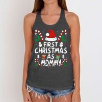 First Christmas As Mommy Family Matching New Mom 1st Time Women's Knotted Racerback Tank