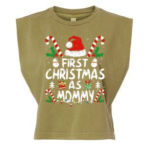 First Christmas As Mommy Family Matching New Mom 1st Time Garment-Dyed Women's Muscle Tee