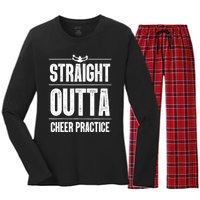 Funny Cheerleader Art Wo Girl Cheer Flyer Cheerleading Women's Long Sleeve Flannel Pajama Set 