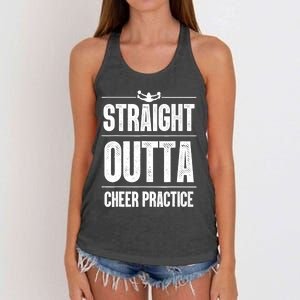 Funny Cheerleader Art Wo Girl Cheer Flyer Cheerleading Women's Knotted Racerback Tank