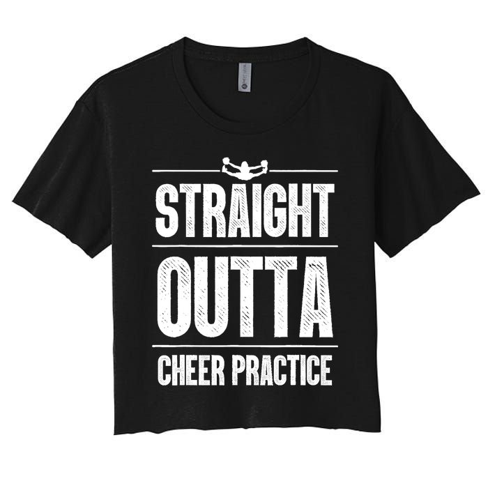 Funny Cheerleader Art Wo Girl Cheer Flyer Cheerleading Women's Crop Top Tee