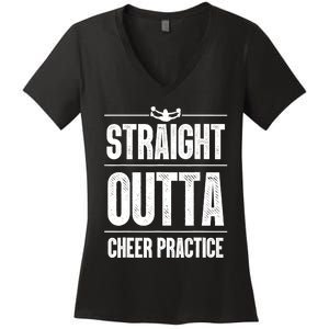 Funny Cheerleader Art Wo Girl Cheer Flyer Cheerleading Women's V-Neck T-Shirt