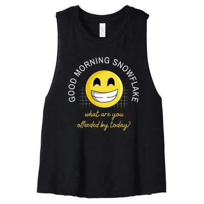 Funny Conservative Anti Cancel Culture Not Woke Women's Racerback Cropped Tank