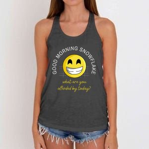 Funny Conservative Anti Cancel Culture Not Woke Women's Knotted Racerback Tank